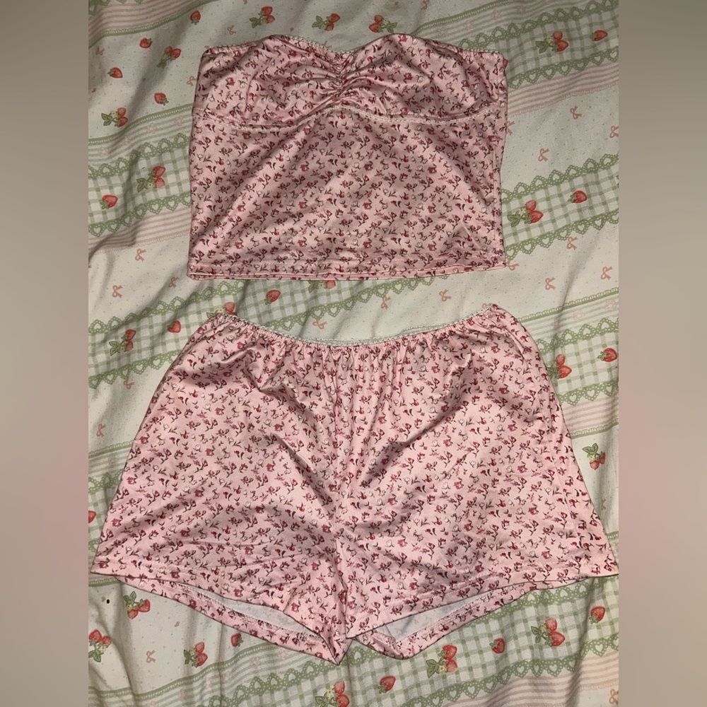 Hand-Made Pink Floral Pajama Set